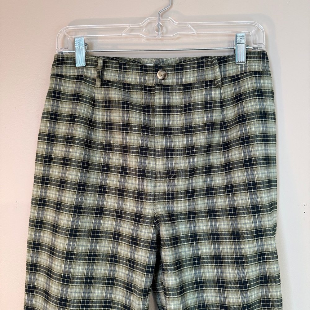 Reformation Franklin Pant size 4 Small Green Plaid Academia Preppy - Picture 4 of 10